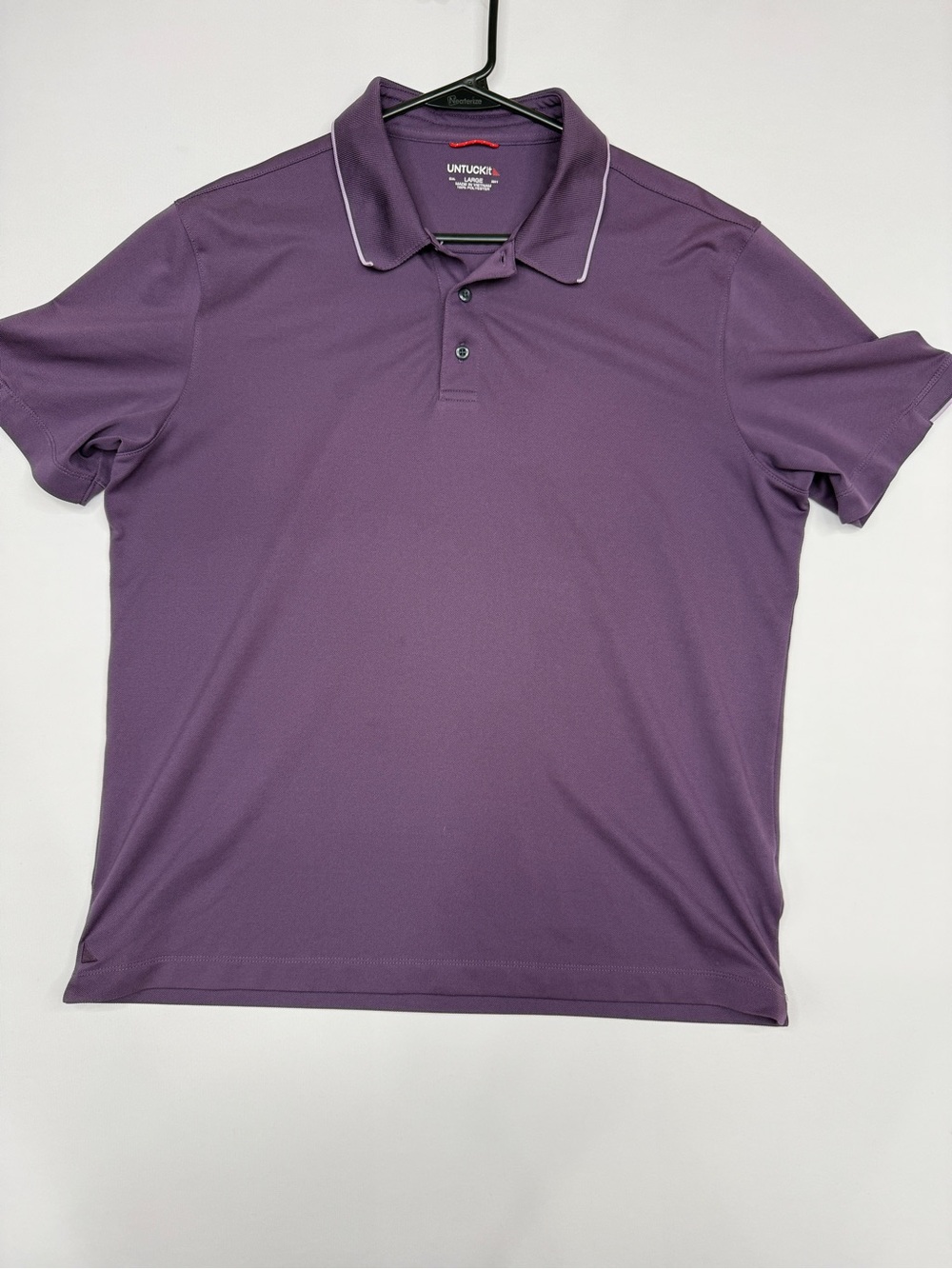 UNTUCKit Men's Purple Performance Polo with Contrast Trim